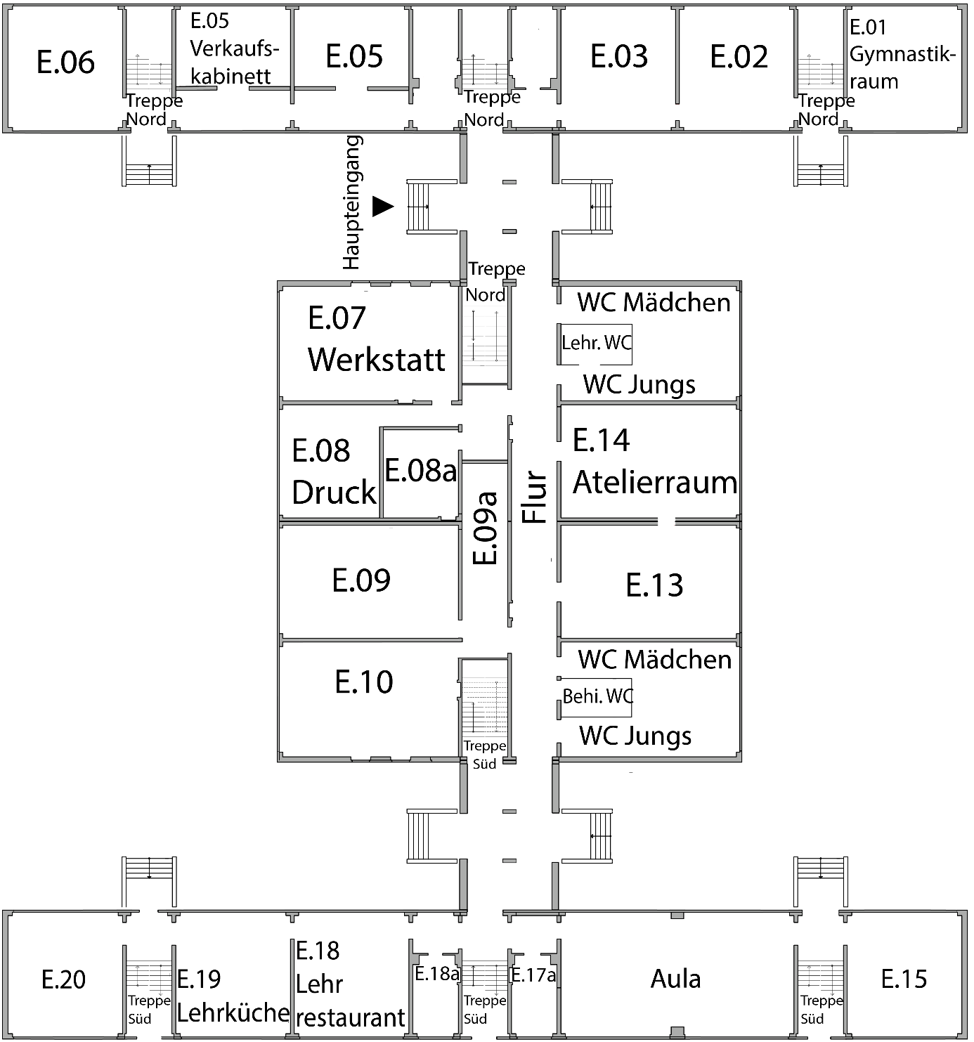 Raumplan Erdgeschoss